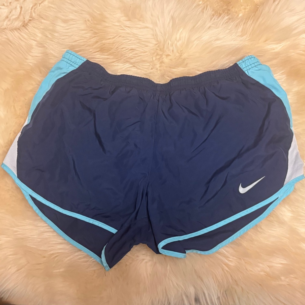 Nike DRI-FIT 10K Running Shorts L Navy Blue Lined Athletic Active Sporty Gym